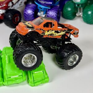 Hot Wheels Monster Jam Truck 1/64 Rare Diecast Metal Rolling Thunder Orange